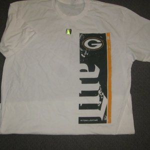 Green Bay Packer/Lite White T-Shirt NEW